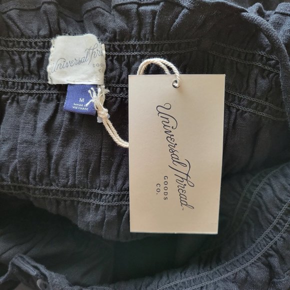 Universal Thread Sleeveless Dress Women's Medium Black Midi Faux Buttons NWT - Picture 6 of 6